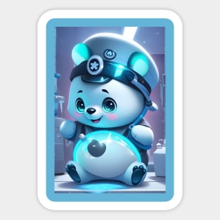 Cute baby panda surgeon Sticker